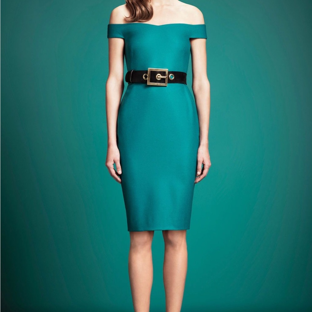Gucci Strapless Teal Dress